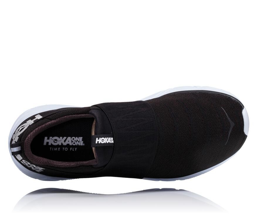 Running Shoes Womens - Hoka One One Hupana Slip - Black/White - ABNJYMF-46